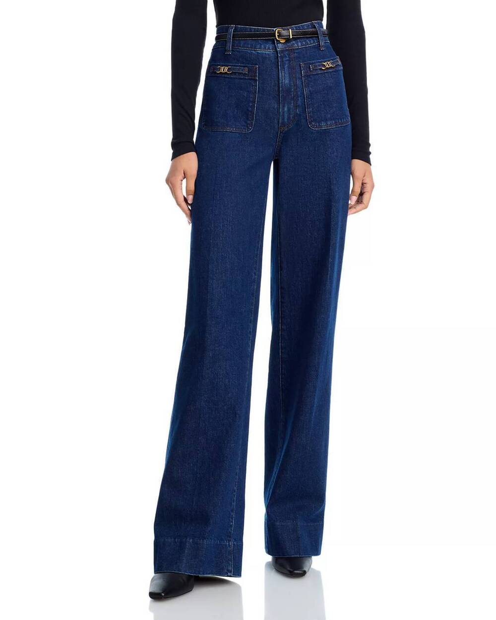 NEW PAIGE sasha jeans with novelty patch pockets in enfield